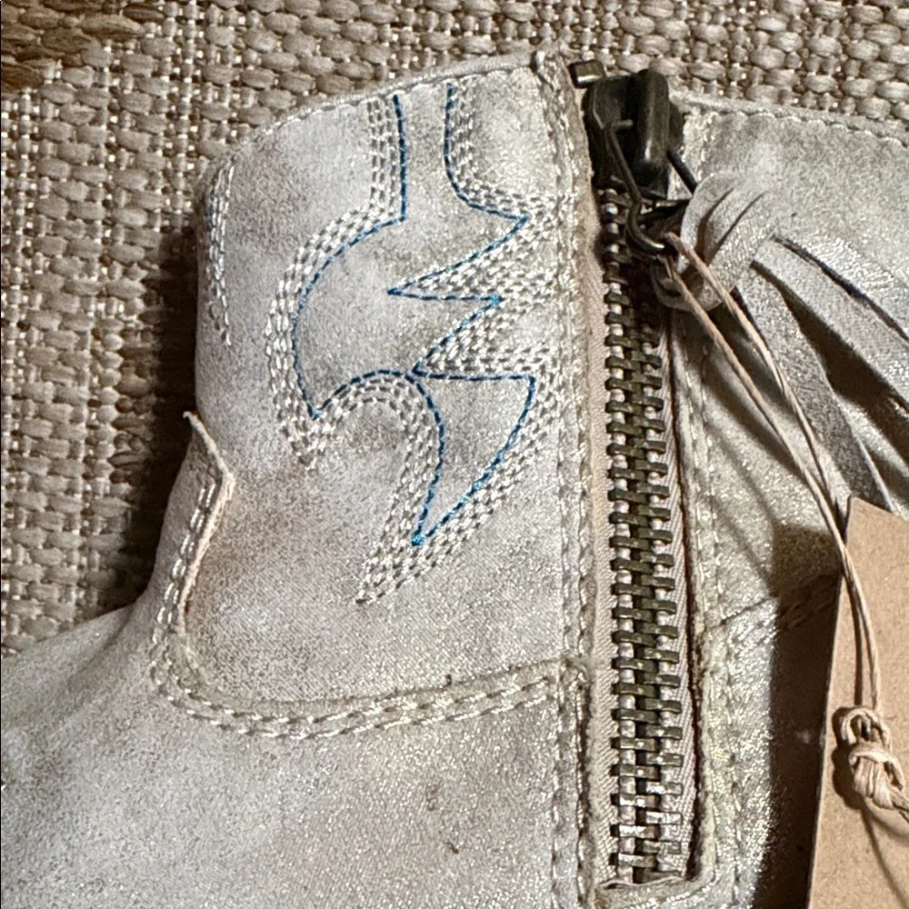 BIG BUDDHA Cowgirl Cowboy Gold shimmer Ankle Boots, BNWT Size 8 - Picture 14 of 14